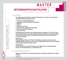 branche complémentaire Master gestion entreprise