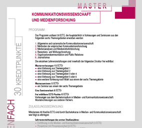 branche complémentaire Master Medien