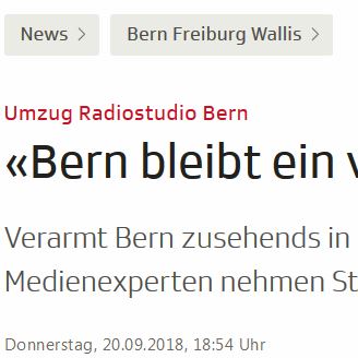 Verarmt Bern zusehends in der Schweizer Medienlandschaft?