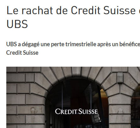 Le rachat de Credit Suisse coûte cher à UBS